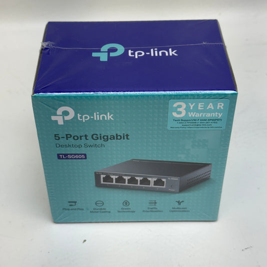 New  TP-Link TL-SG605 5-Port 10/100/1000Mbps Ethernet Network Switch Plug & Play