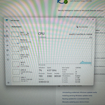HP Z2 G9 AOCIQ3N i9-14900K 3.20GHz 64GB RAM 512GB SSD NVIDIA T1000