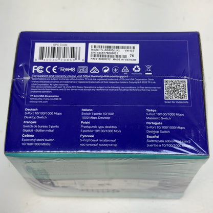 New  TP-Link TL-SG605 5-Port 10/100/1000Mbps Ethernet Network Switch Plug & Play