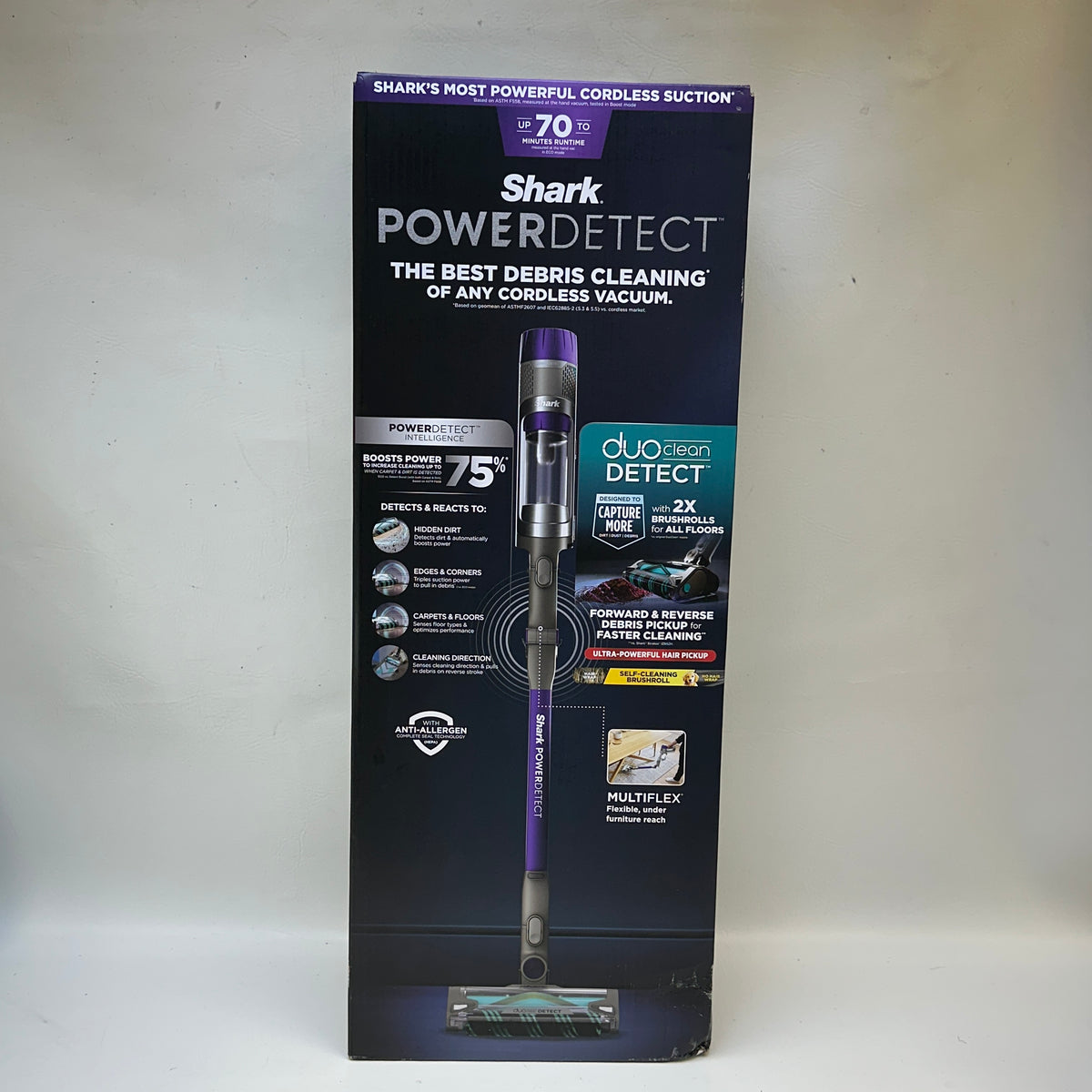 New Shark PowerDetect Cordless Stick Vacuum  Bagless Cordless Purple/Black