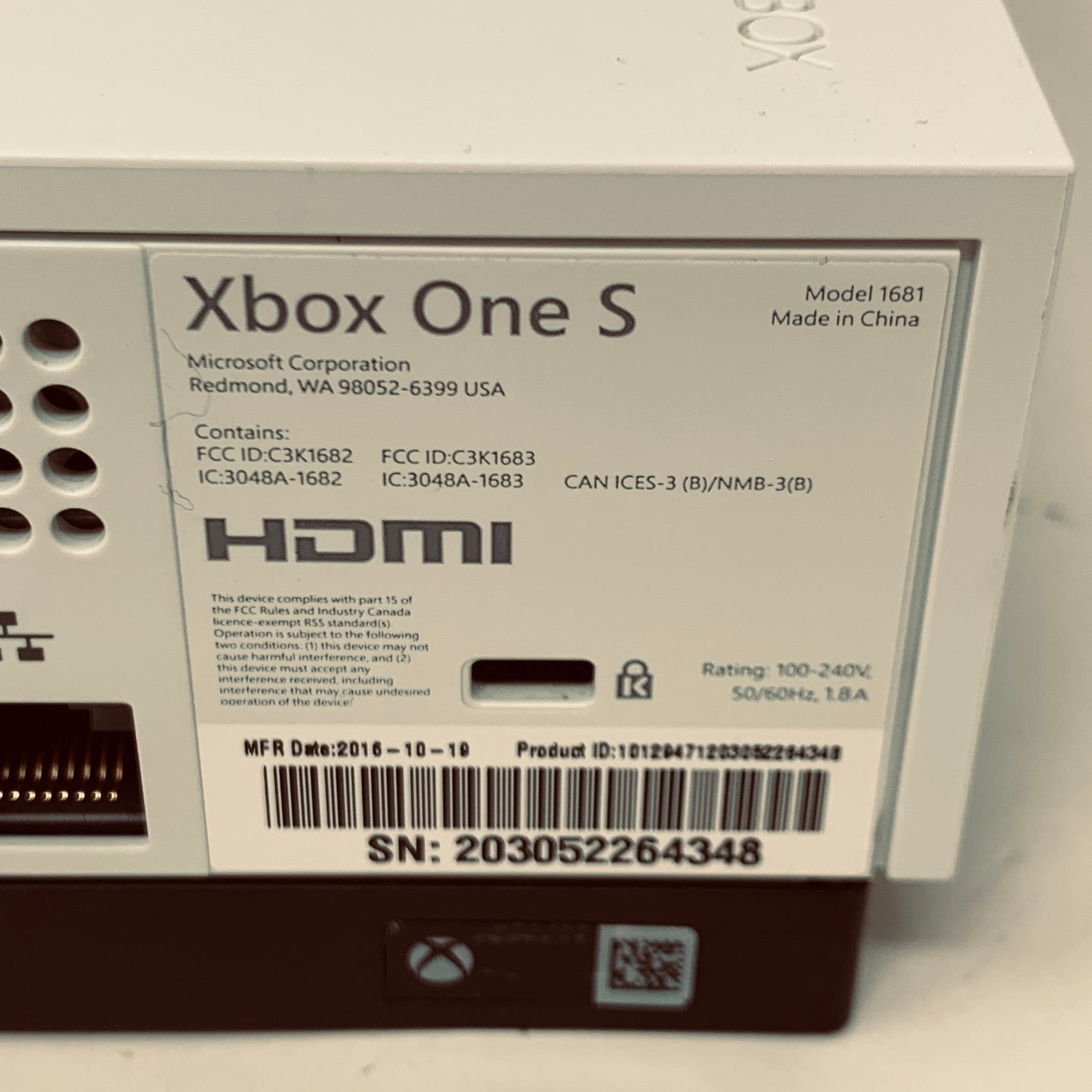 Microsoft Xbox One S 500GB Console Gaming System White 1681