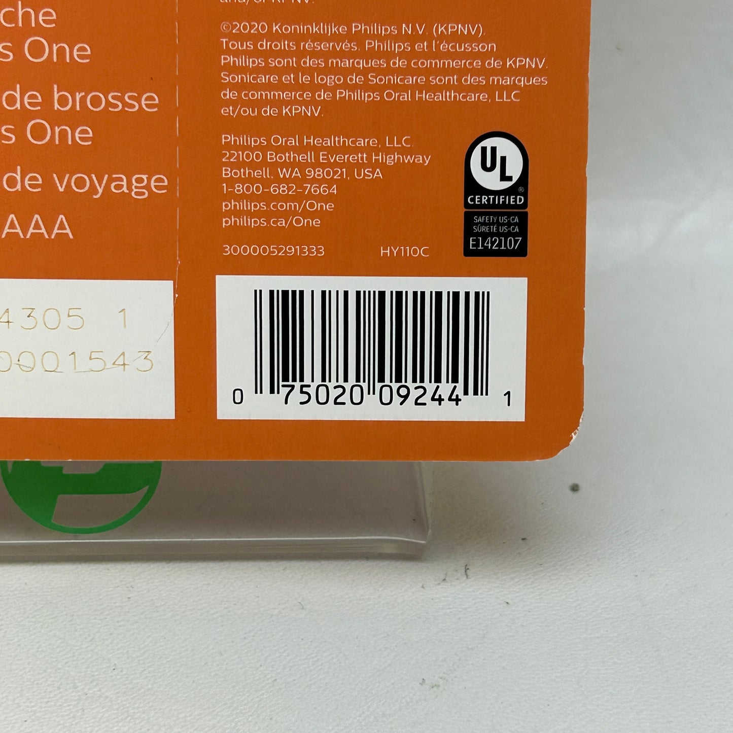 New Philips One Battery Toothbrush HY1100/01