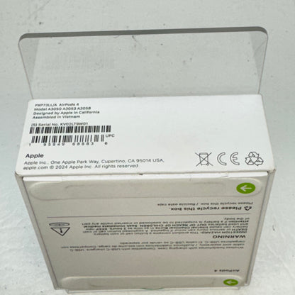 New Apple AirPods 4th Gen with Charging Case A3053 A3050 A3058 PXP73LL/A