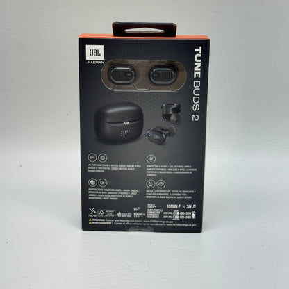 New JBL Tune Buds 2 Noise Cancelling True Wireless Headphones Black JBLTBUDSBLKAM