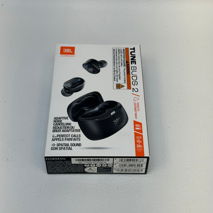 New JBL Tune Buds 2 Noise Cancelling True Wireless Headphones Black JBLTBUDSBLKAM