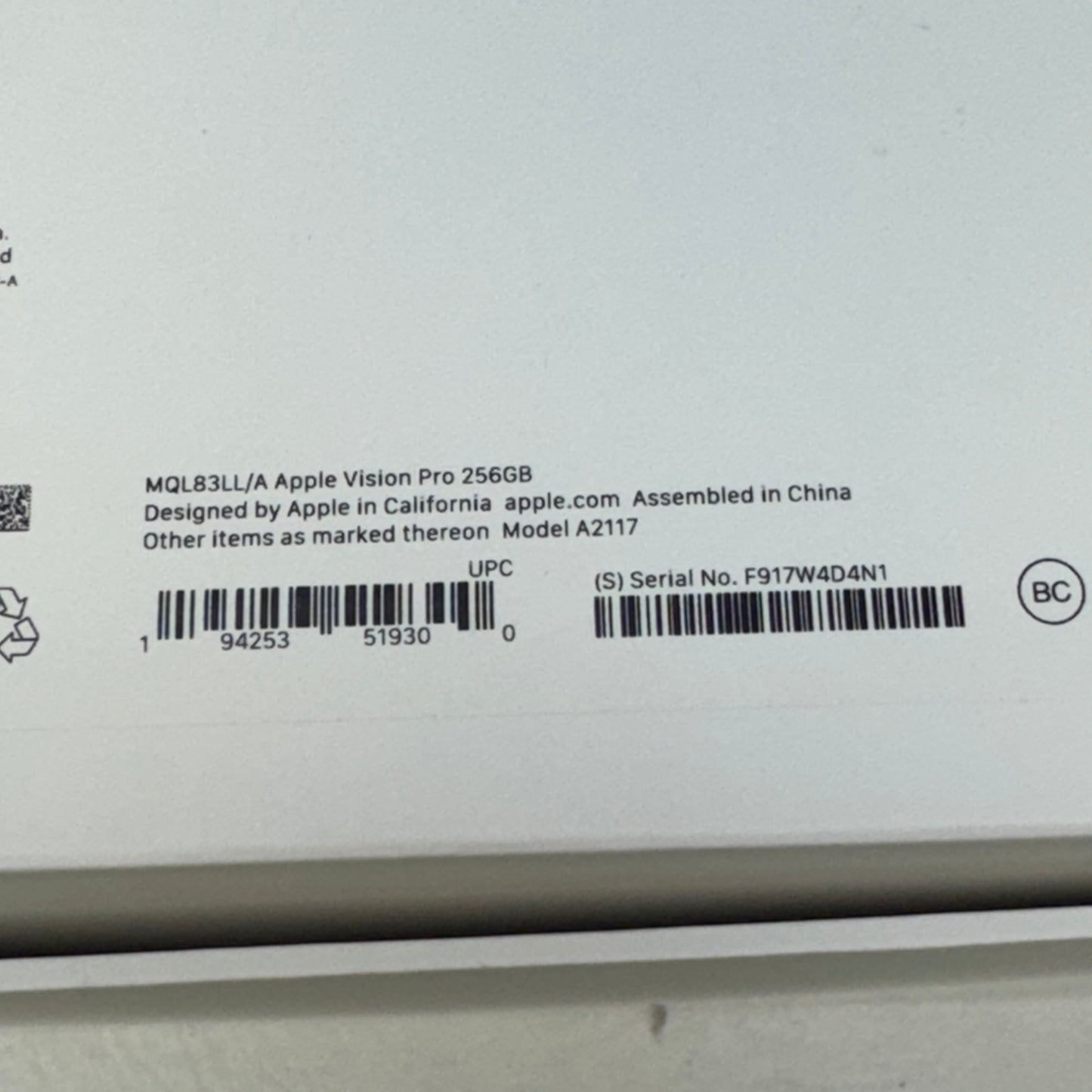 Apple Vision Pro M2 256GB Dual Loop Band M A2117 Vision Pro 