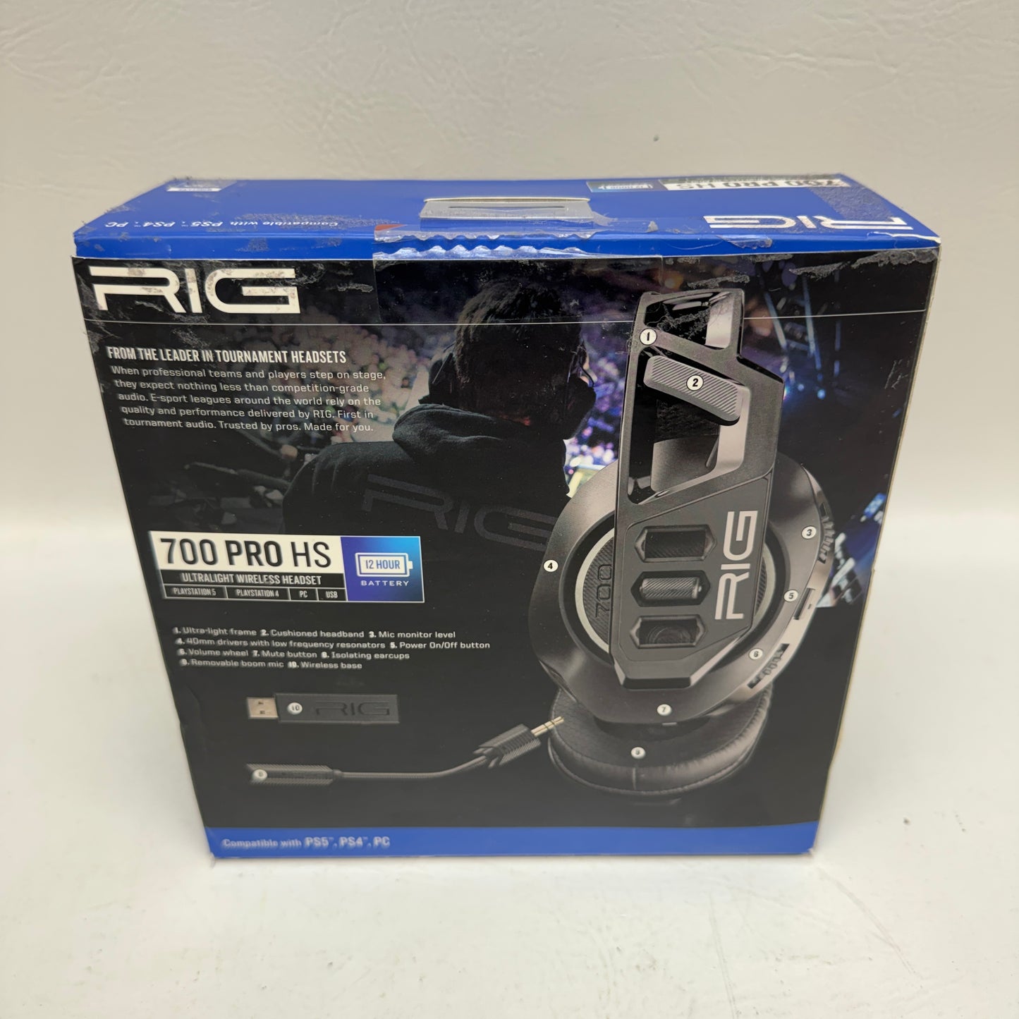 RIG 700 PRO HS Wireless Gaming Headset for PS5 PS4 PC Ultra Lightweight Black