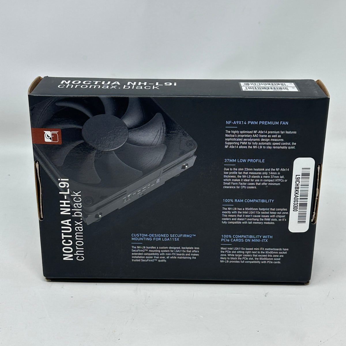 New Noctua NH-L9i chromax.black NH-L9I CH.BK Low Profile CPU Cooler SFF Mini ITX