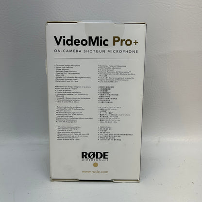 New Rode VideoMic Pro+ Premium On-Camera Shotgun Microphone VMPRPLUS