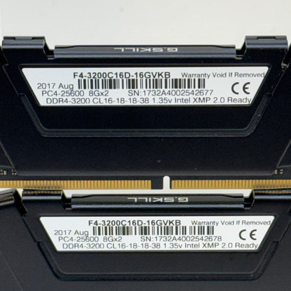 G.Skill Ripjaws V 16GB (2x8GB) RAM DDR4 3200MHz F4-3200C16D-16GVKB