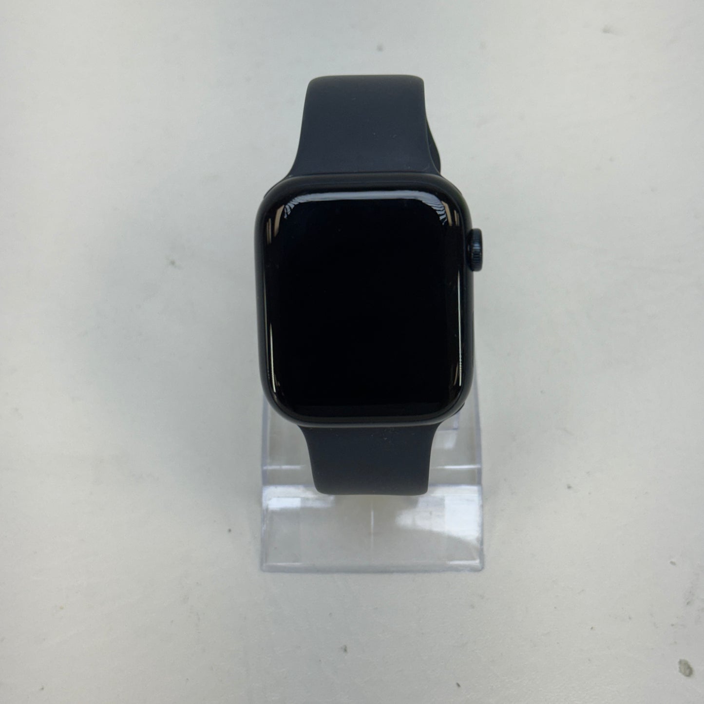 Unlocked Apple Watch Series 8 45MM Midnight Stainless Steel Black Sport Band MNVL3LL/A
