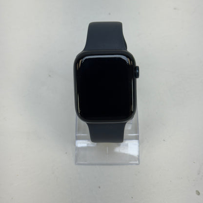 Unlocked Apple Watch Series 8 45MM Midnight Stainless Steel Black Sport Band MNVL3LL/A