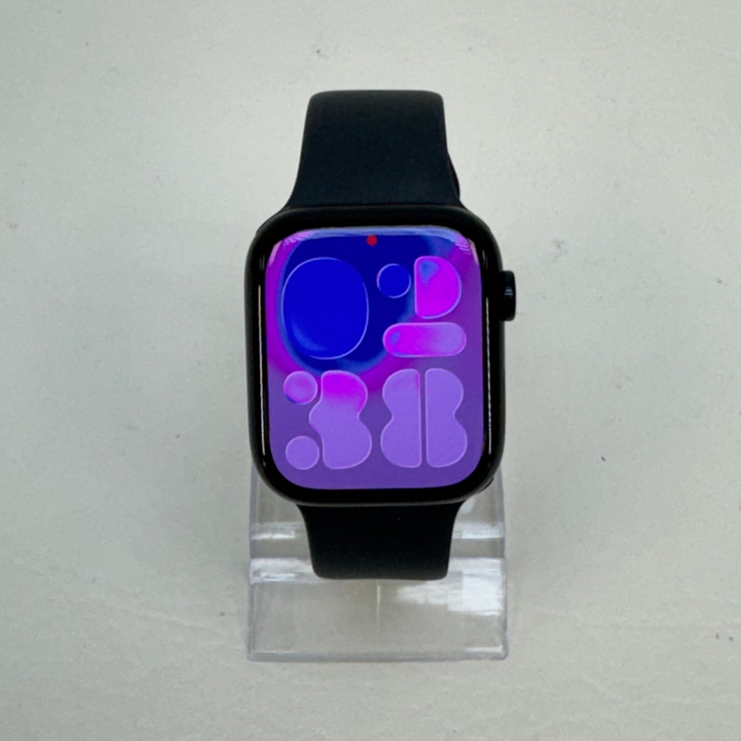 Unlocked Apple Watch Series 8 45MM Midnight Stainless Steel Black Sport Band MNVL3LL/A
