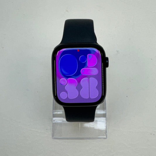 Unlocked Apple Watch Series 8 45MM Midnight Stainless Steel Black Sport Band MNVL3LL/A