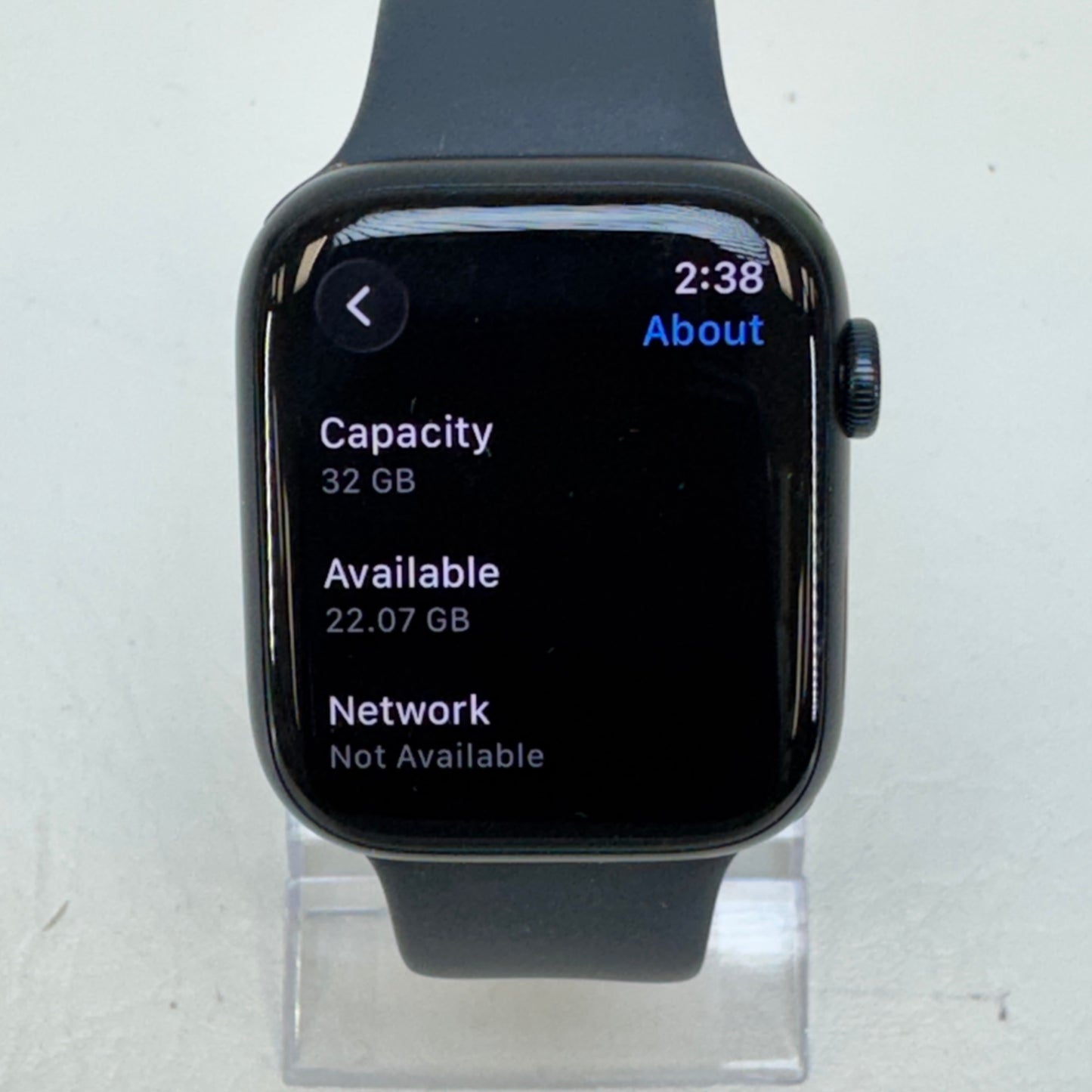 Unlocked Apple Watch Series 8 45MM Midnight Stainless Steel Black Sport Band MNVL3LL/A
