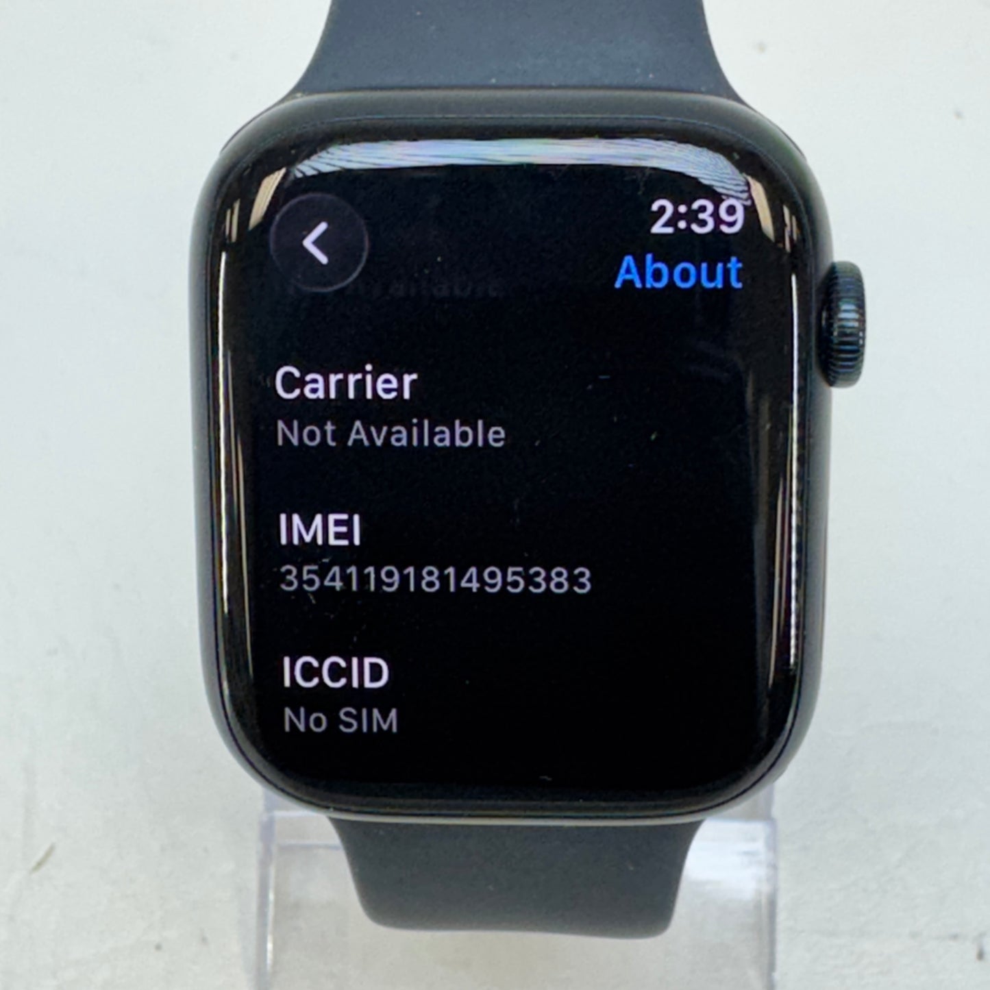 Unlocked Apple Watch Series 8 45MM Midnight Stainless Steel Black Sport Band MNVL3LL/A