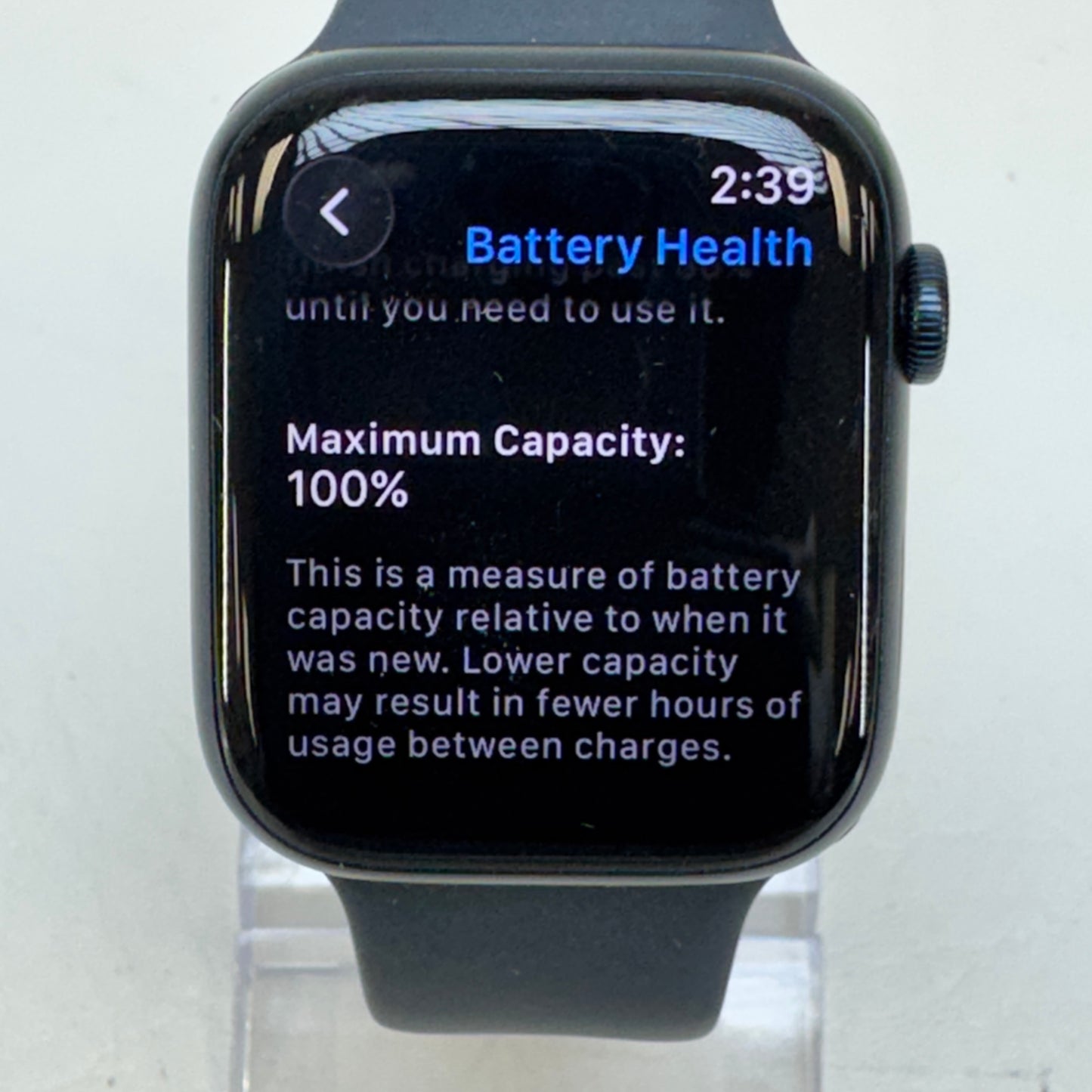 Unlocked Apple Watch Series 8 45MM Midnight Stainless Steel Black Sport Band MNVL3LL/A