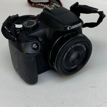 Canon EOS 1300D 18.0MP Digital SLR DSLR Camera w/Canon EF-S 24mm 1:2.8 STM Prime Lens