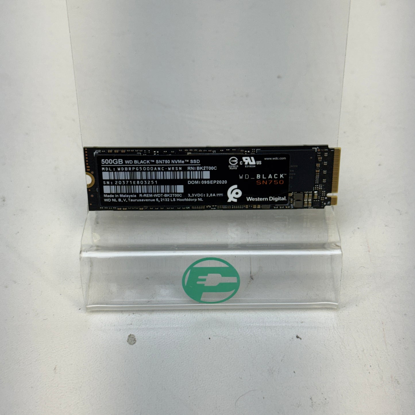 Western Digital WD 2280mm Black SN750 500GB M.2 NVMe Gen 3.0 x 4 SSD WDBRPG5000