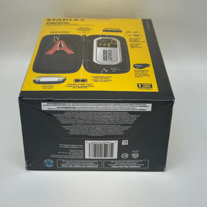 New Stanley 2500A Peak Amp Lithium Jump Starter w/ USB & Case LJ25FC