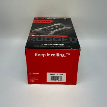 New Schumacher Electric Rugged 1750A Lithium Car Battery Jump Starter SL1669