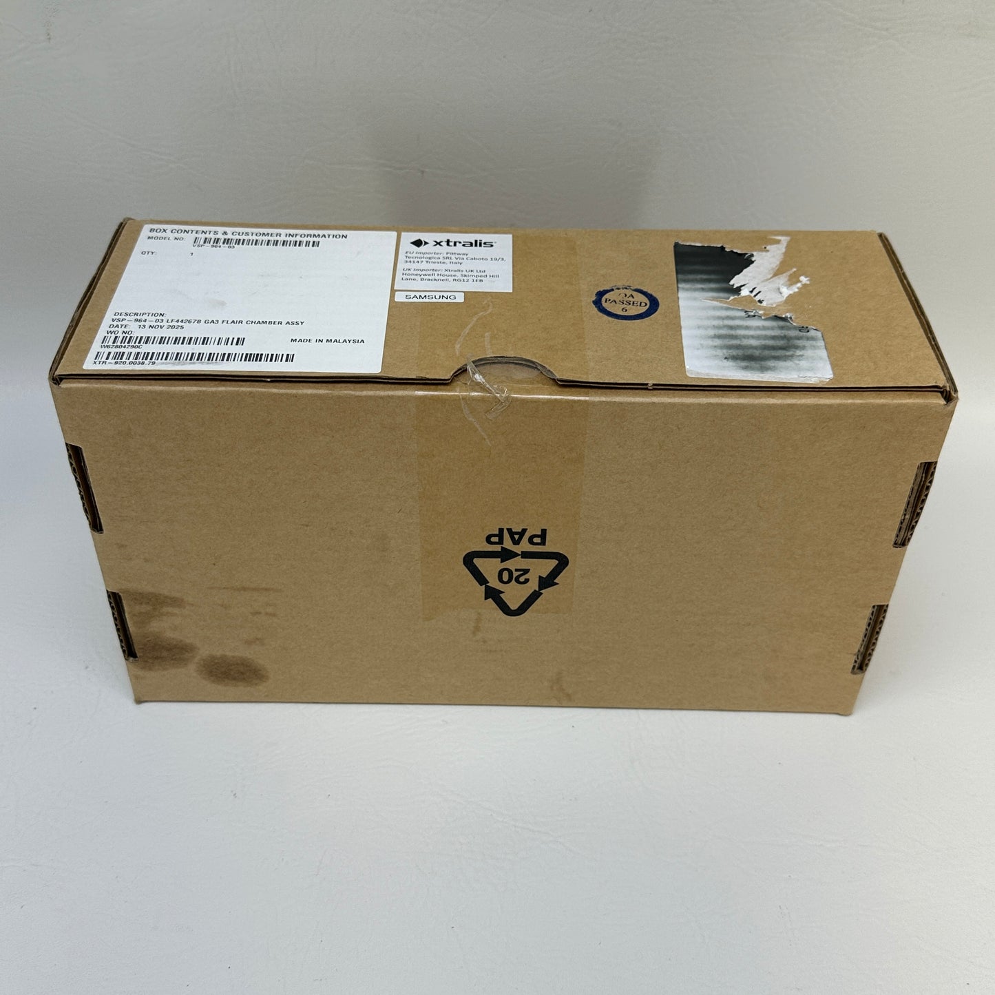 New XTRALIS VSP-964-03 GA3 Flair Detection Chamber Assembly