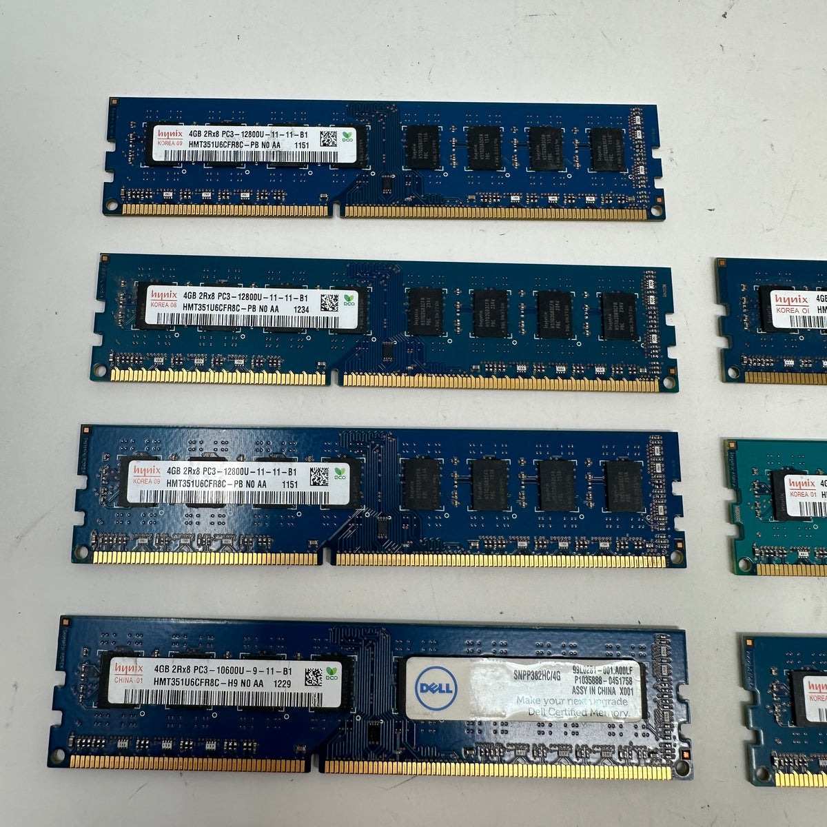 Lot Of 7 SK Hynix 2Rx8 PC3-12800U-11-11-B1 28GB (7x4GB) Ram DDR3 1333MHz 