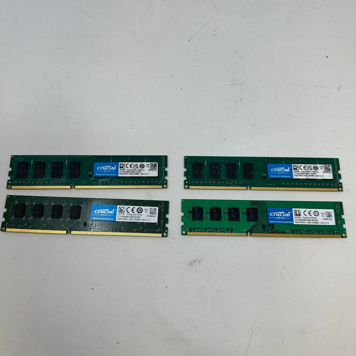 Lots Of 4 Crucial CT102464BD160B 32GB (4x8GB) RAM DDR3 1600MHz