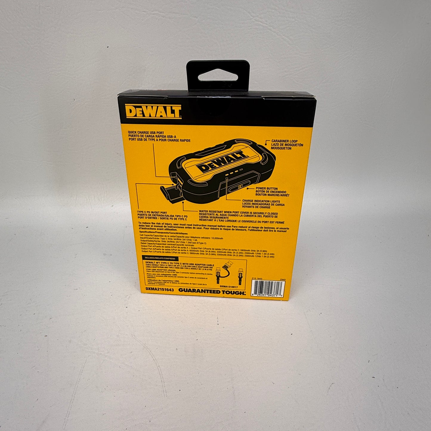 New DEWALT 10,000 mAh 2-Port Power Bank DXMA2151643