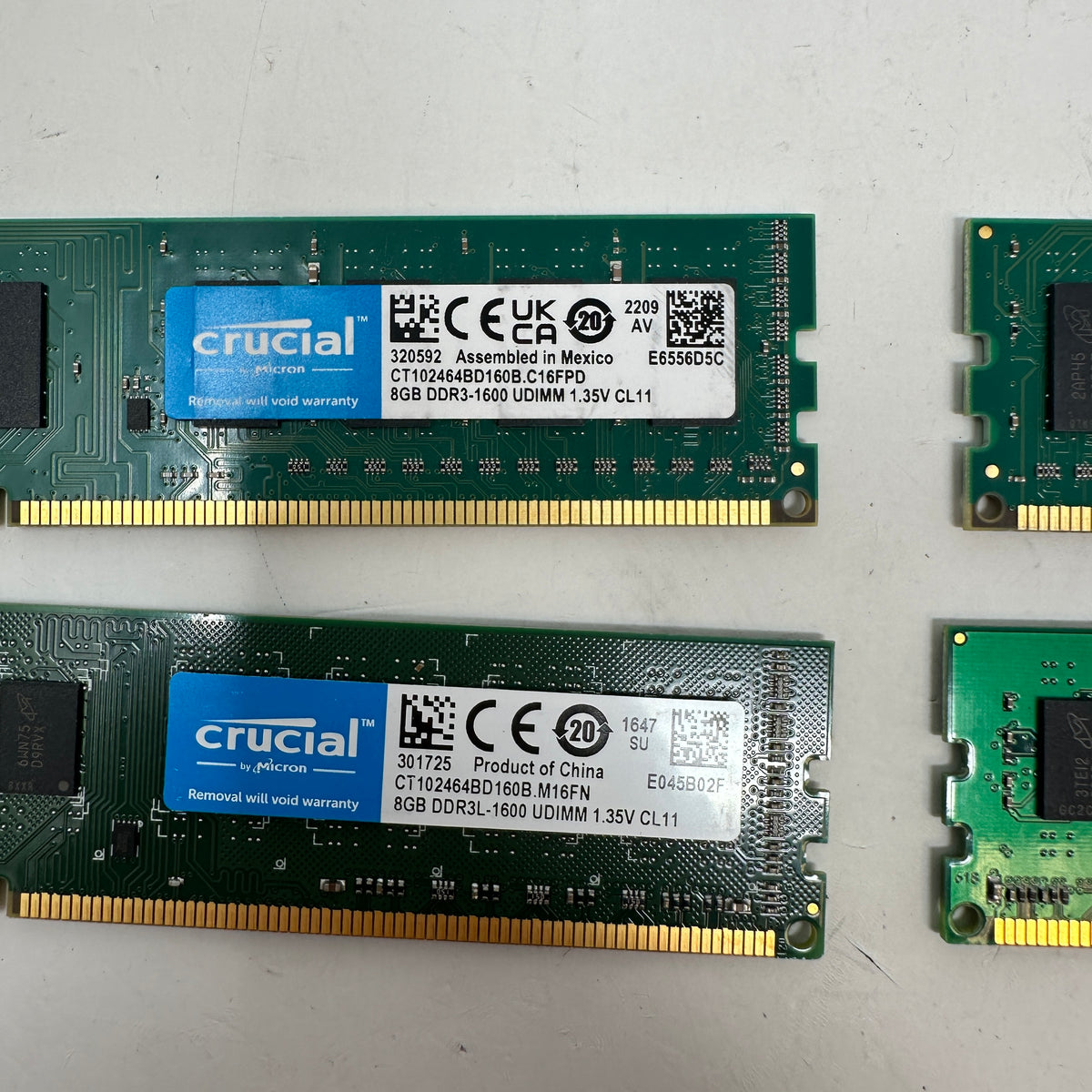 Lots Of 4 Crucial CT102464BD160B 32GB (4x8GB) RAM DDR3 1600MHz