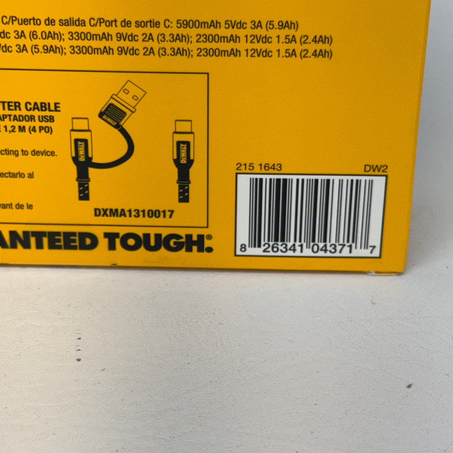 New DEWALT 10,000 mAh 2-Port Power Bank DXMA2151643