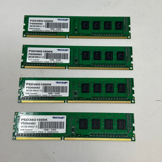 Patriot DDR3 2X4GB 1600MHz CL11 1.5V 16GB (4×4GB) RAM DDR3 1600MHz PSD38G1600K