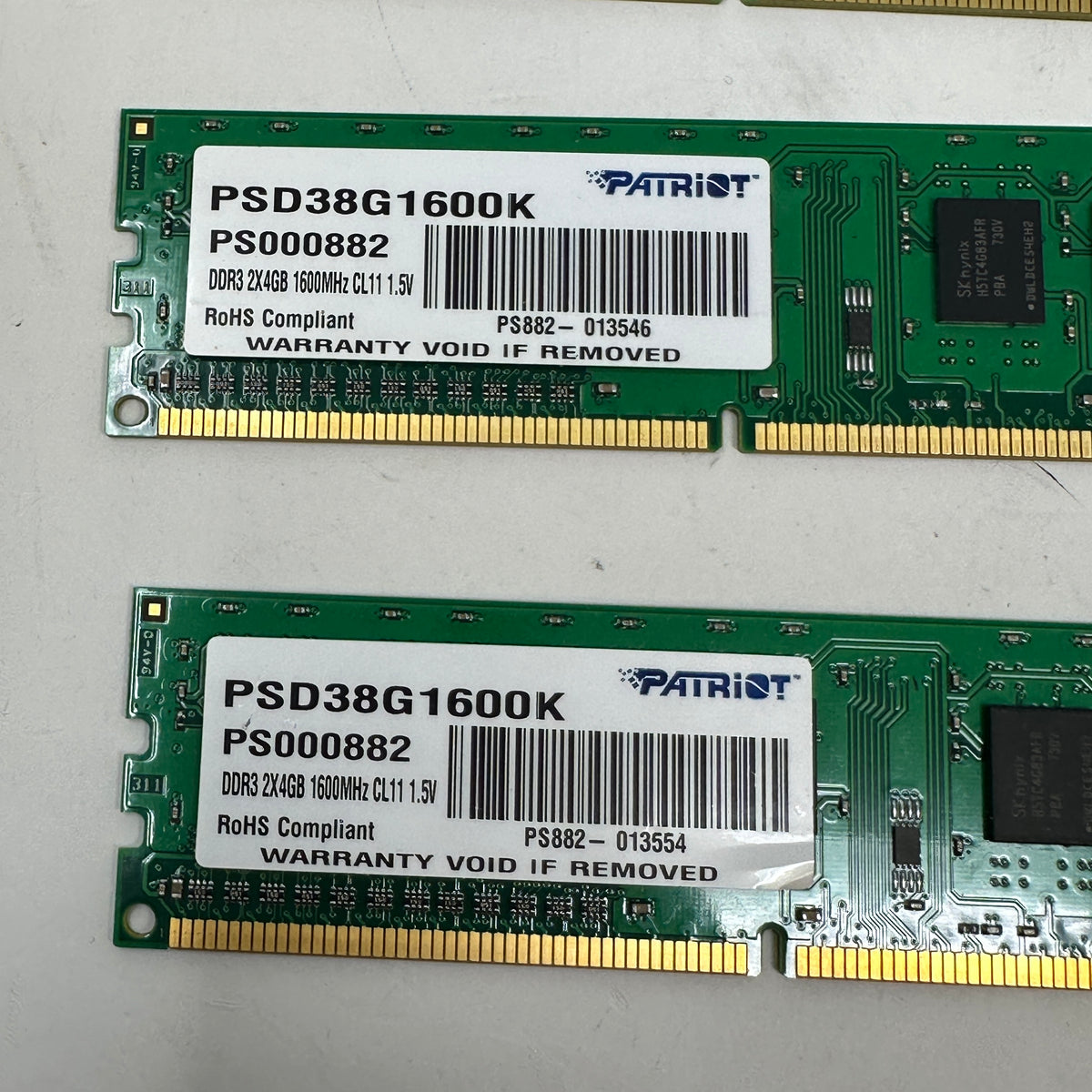 Patriot DDR3 2X4GB 1600MHz CL11 1.5V 16GB (4×4GB) RAM DDR3 1600MHz PSD38G1600K