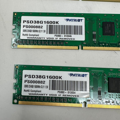Patriot DDR3 2X4GB 1600MHz CL11 1.5V 16GB (4×4GB) RAM DDR3 1600MHz PSD38G1600K