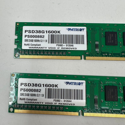 Patriot DDR3 2X4GB 1600MHz CL11 1.5V 16GB (4×4GB) RAM DDR3 1600MHz PSD38G1600K