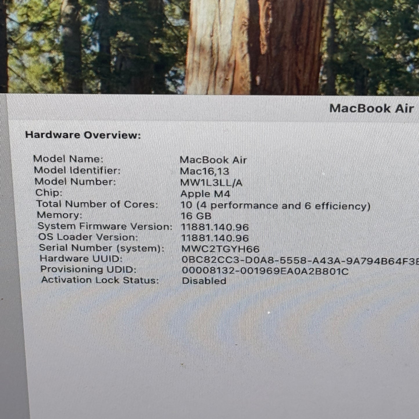 2025 Apple MacBook Air 15" M4 10C GPU 4.5GHz 16GB RAM 256GB SSD MW1L3LL/A