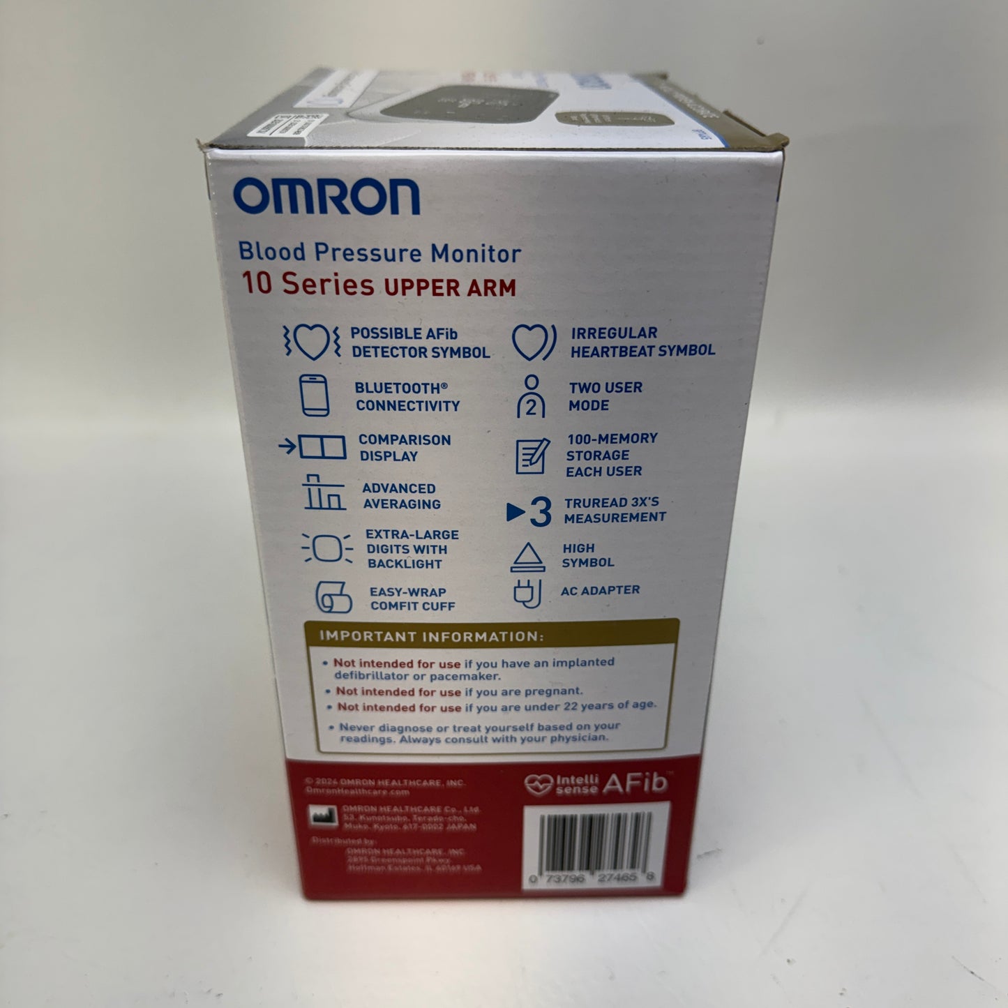 New Omron 10 Series  Upper Arm Blood Pressure Monitor BP7465