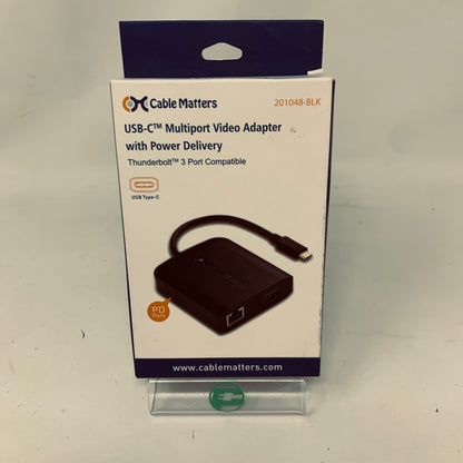 New Cable Matters 201048-BLK USB-C Multiport Video Adapter