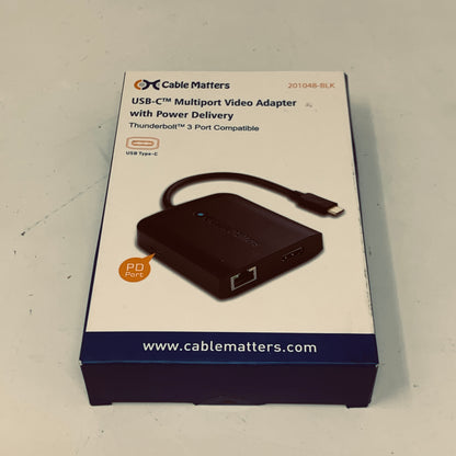 New Cable Matters 201048-BLK USB-C Multiport Video Adapter
