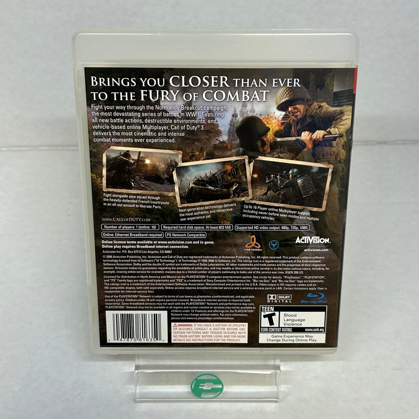 Call of Duty 3 (Sony PlayStation 3 PS3, 2006)