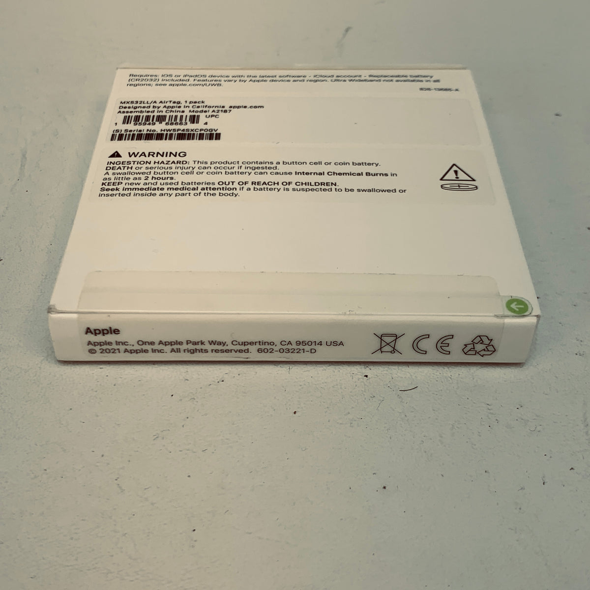 New Apple AirTag (1st Gen) White A2187 GPS Tracker