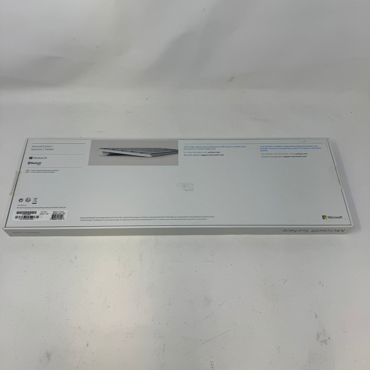 Microsoft Surface Keyboard Model 1742 WS2-00025 Wireless Bluetooth Light Gray
