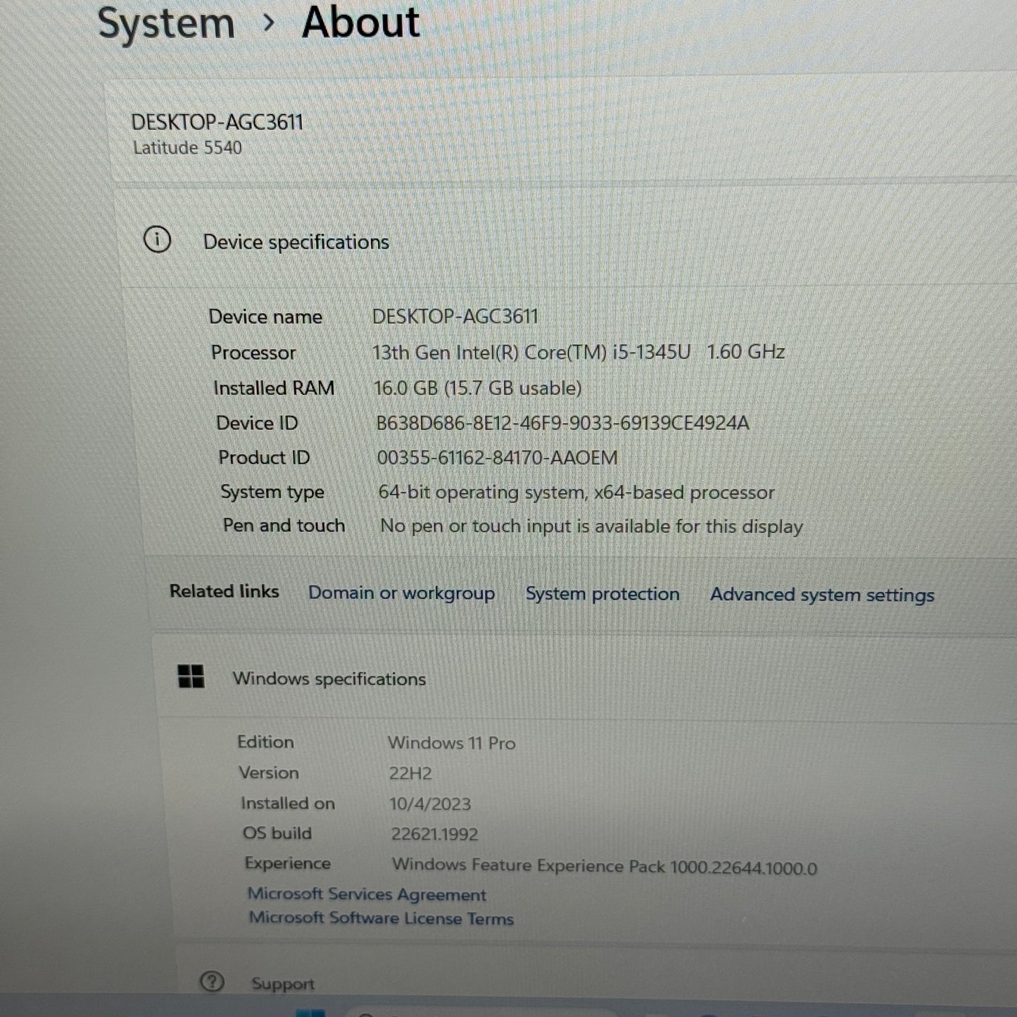 Dell Latitude 5540 15.6" i5-1345U 1.6GHz 16GB RAM 512GB SSD