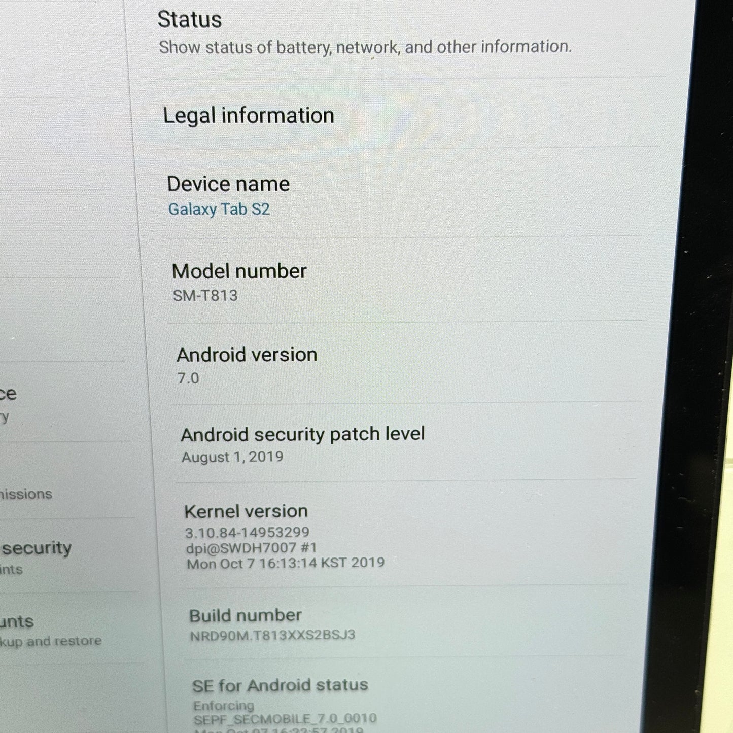 WiFi Only Samsung Galaxy Tab S2 9.7" 32GB Black SM-T813