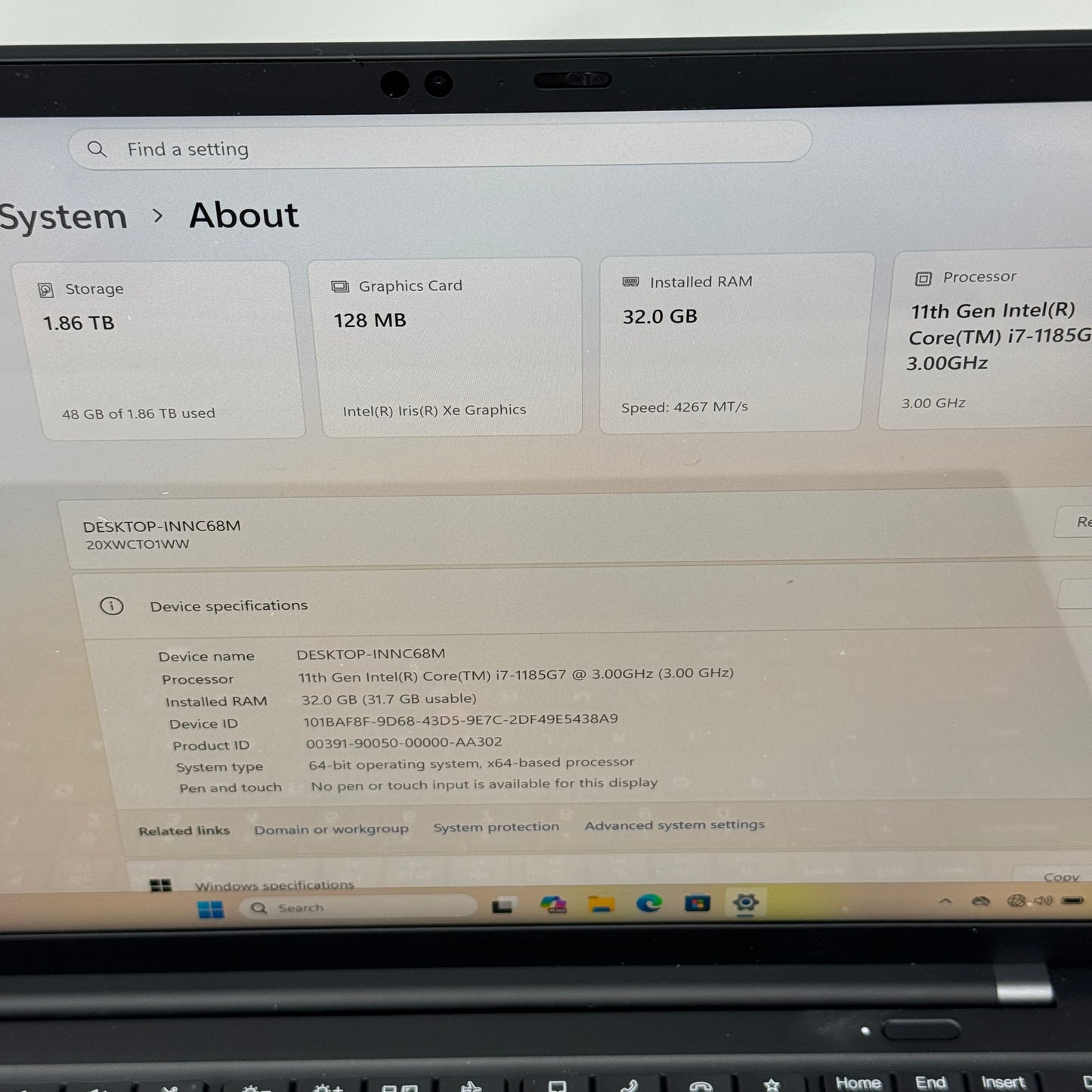 Lenovo ThinkPad X1 Carbon Gen 9 14" i7-1185G7 3.0GHz 32GB RAM 2TB SSD