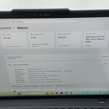 Lenovo ThinkPad P14s Gen 6 OKDK178 14" Ryzen AI 9 HX Pro 370 2.0GHz 64GB RAM 1TB SSD