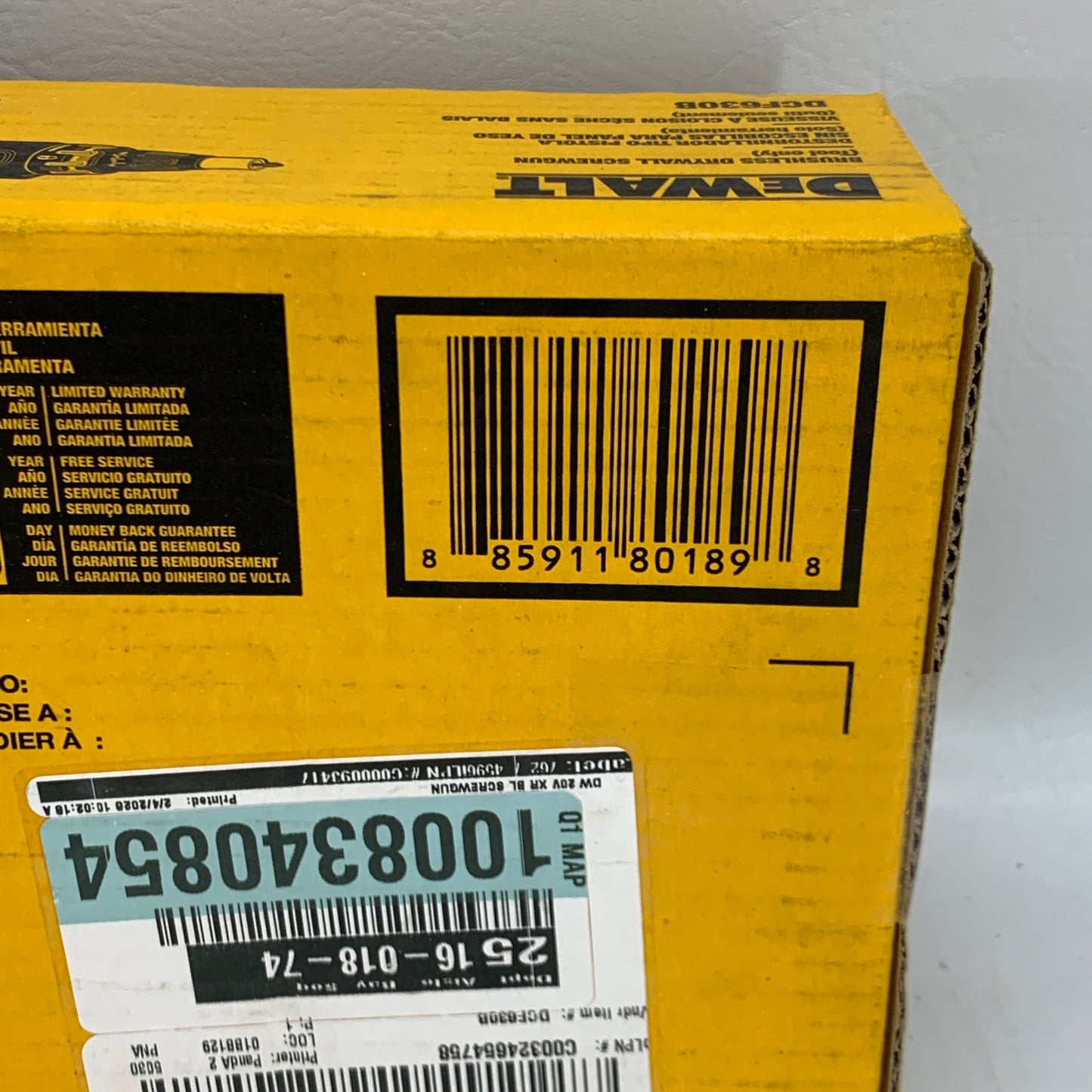 New DeWalt DCF630B 20V MAX XR Brushless Drywall Screwgun