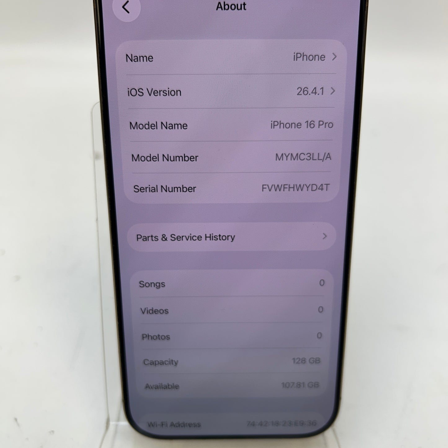 Broken Factory Unlocked Apple iPhone 16 Pro 128GB Desert Titanium MYMC3LL/A