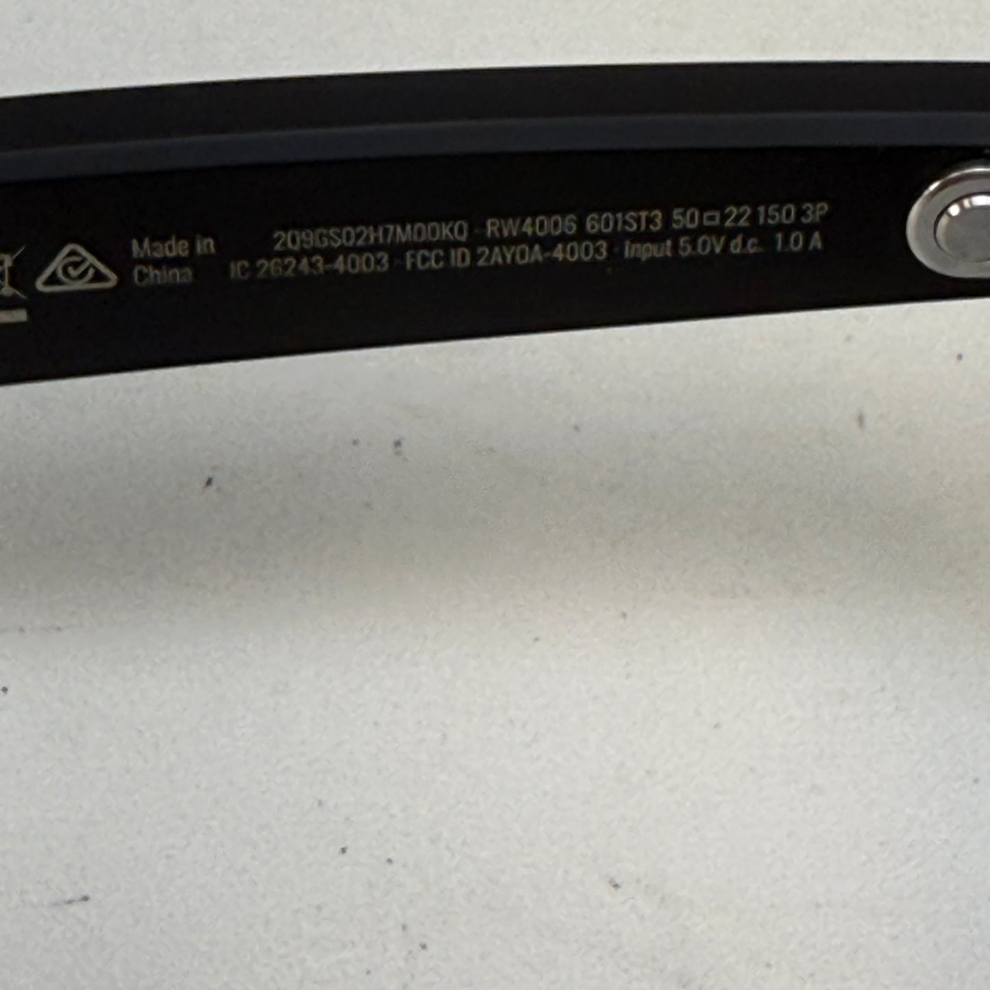 Ray-Ban Meta Wayfarer Gen 1 Smart Glasses Matte Black Polarized RW4006 601/ST3