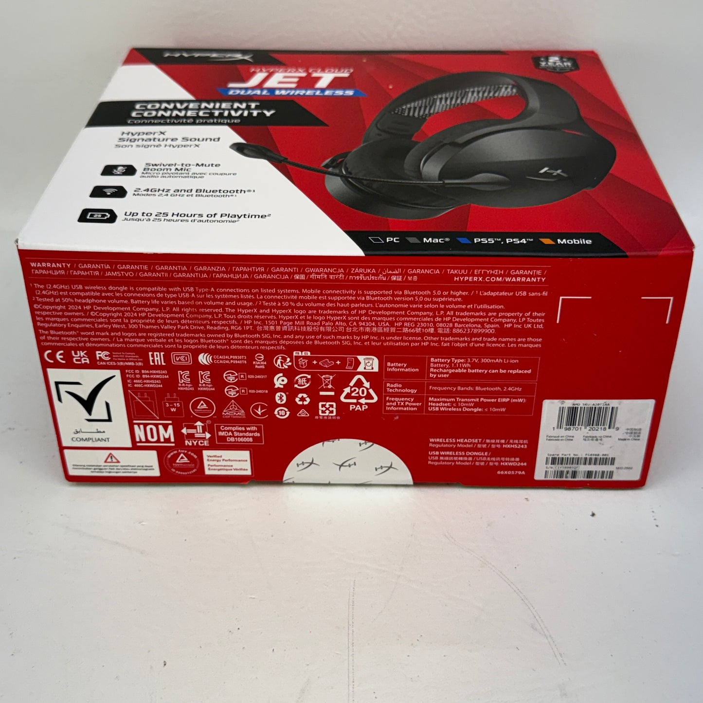 HyperX Cloud Jet Dual Wireless Wireless Gaming Headset Black AJ0T1AA